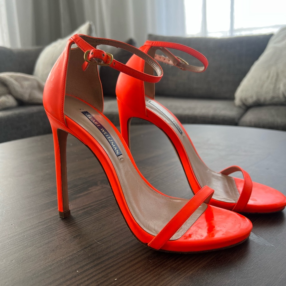 Stuart Weitzman Vibrant Orange Heels